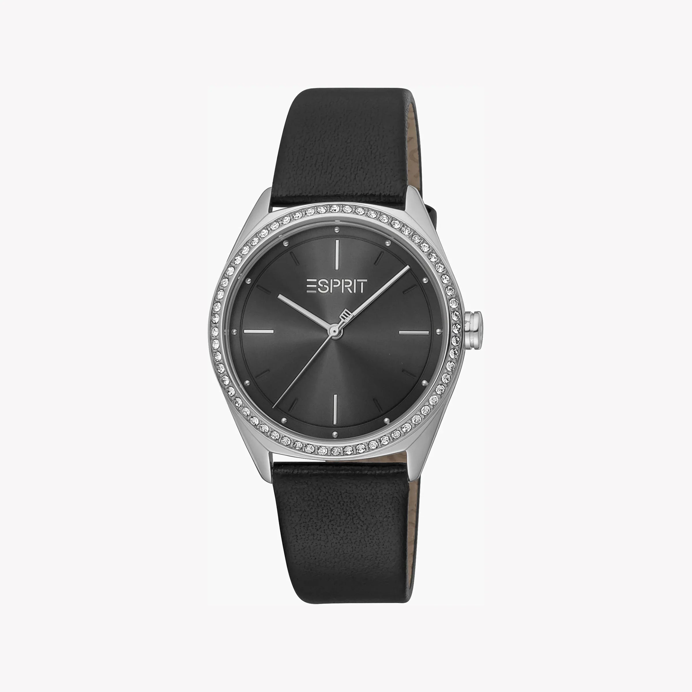 Esprit Women's Black Leather Watch, Black Dial | Es1l003m0015