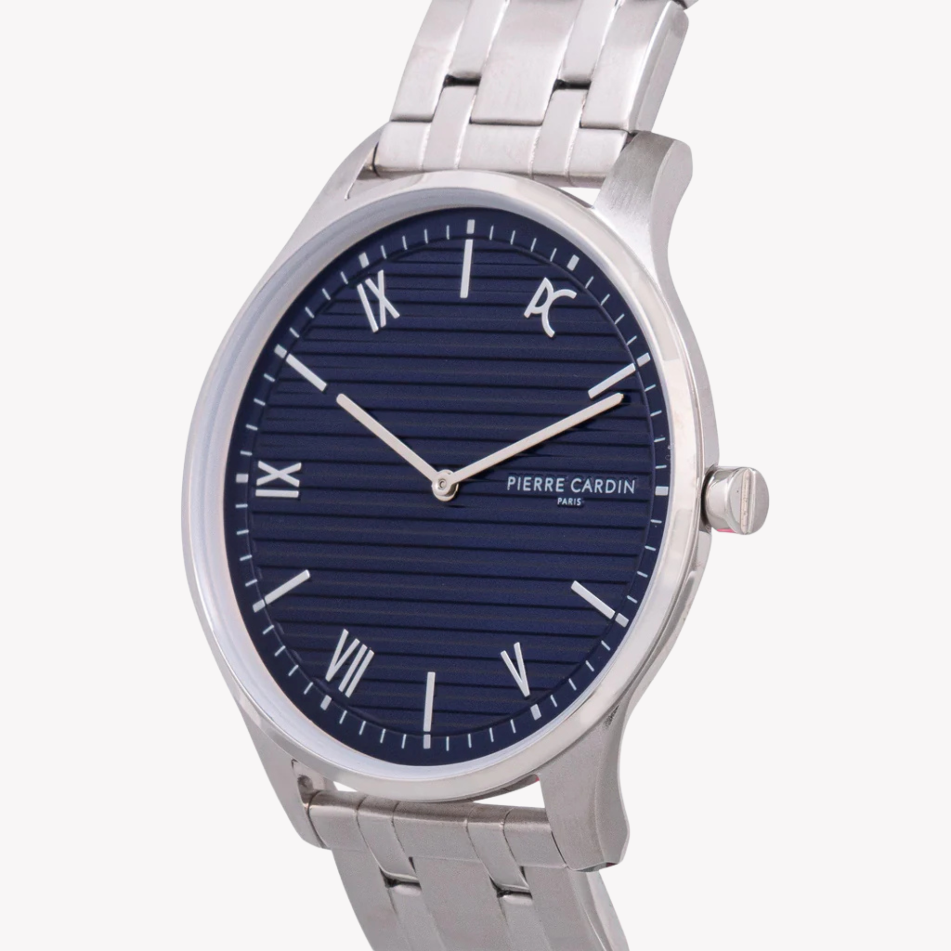 Pierre Cardin Men's Silver Watch, Blue Dial | Cba.4020
