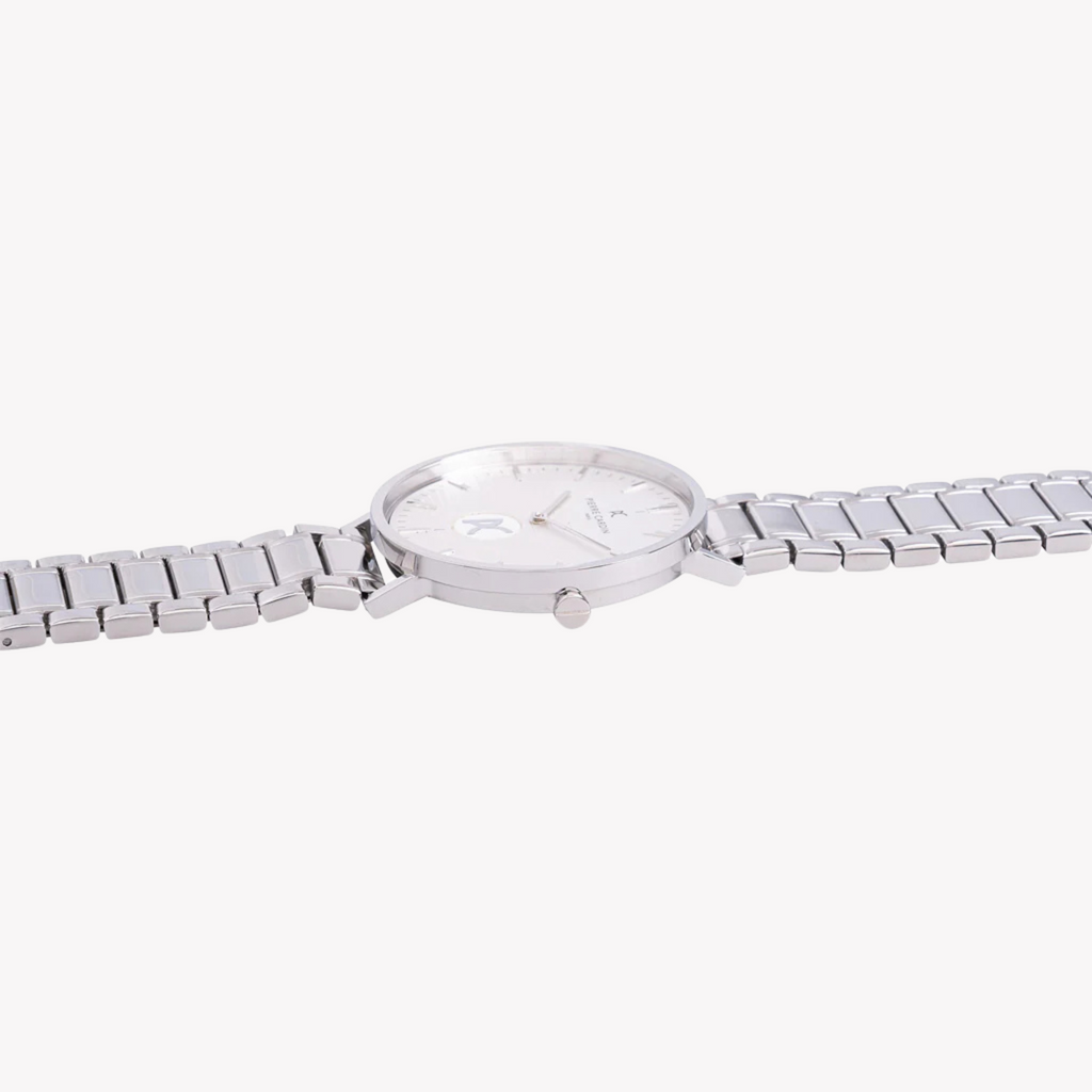 Pierre Cardin Men's Silver Metal Watch, White Dial | Cbv.1103