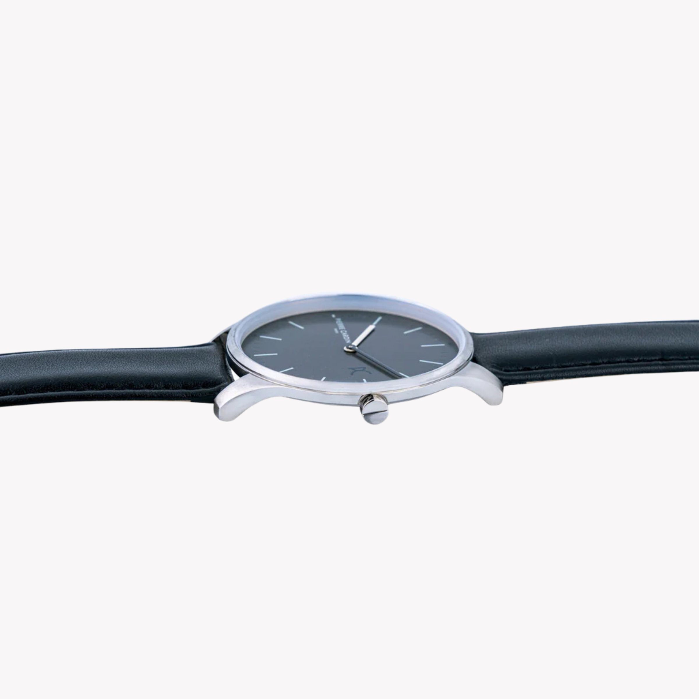 Pierre Cardin Men's Black Leather Watch, Gray Dial | Cba.4003