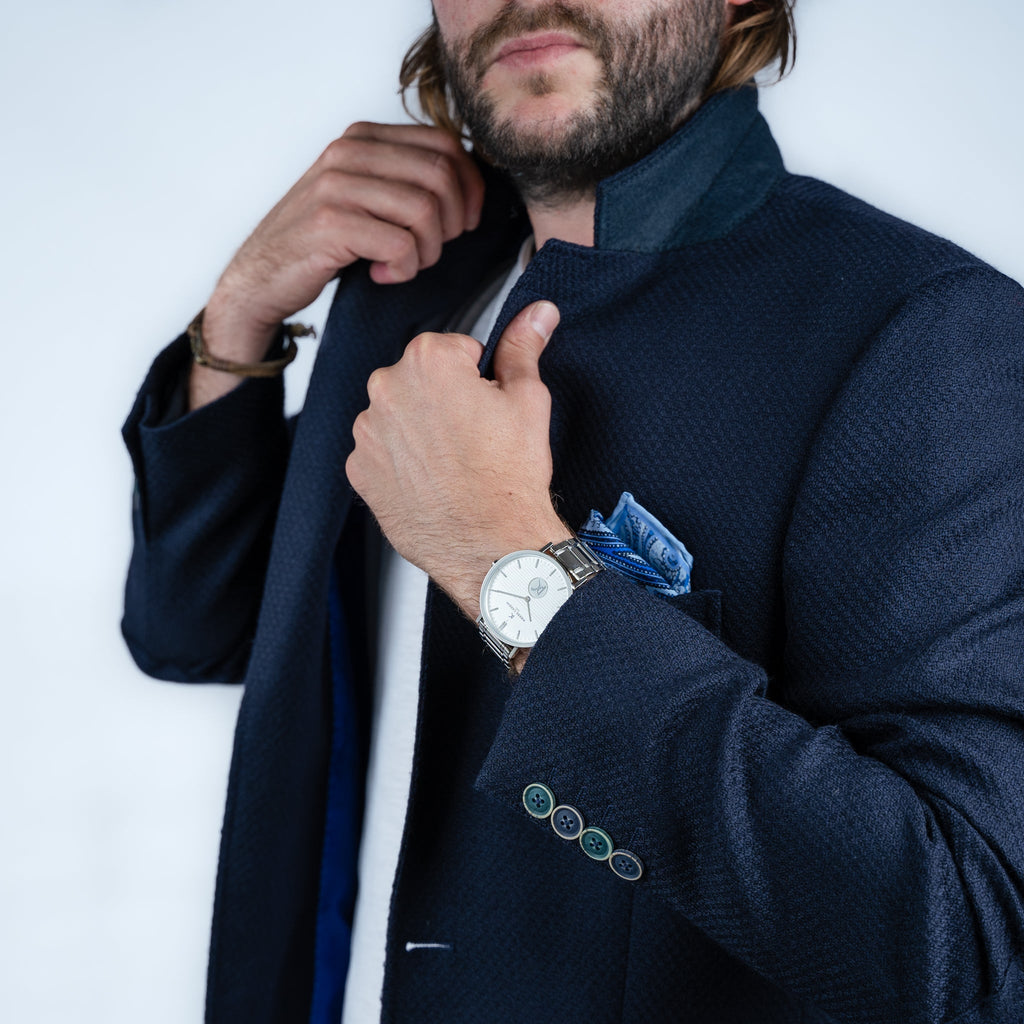 Pierre Cardin Men's Silver Metal Watch, White Dial | Cbv.1103