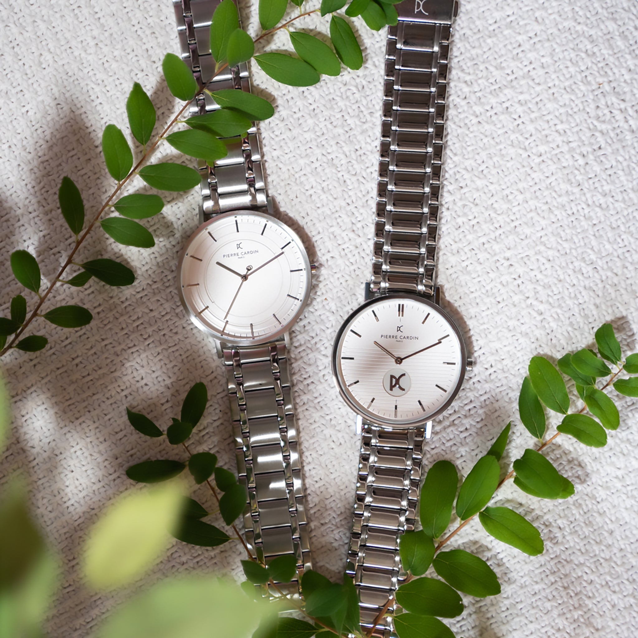 Pierre Cardin Men's Silver Metal Watch, White Dial | Cbv.1103