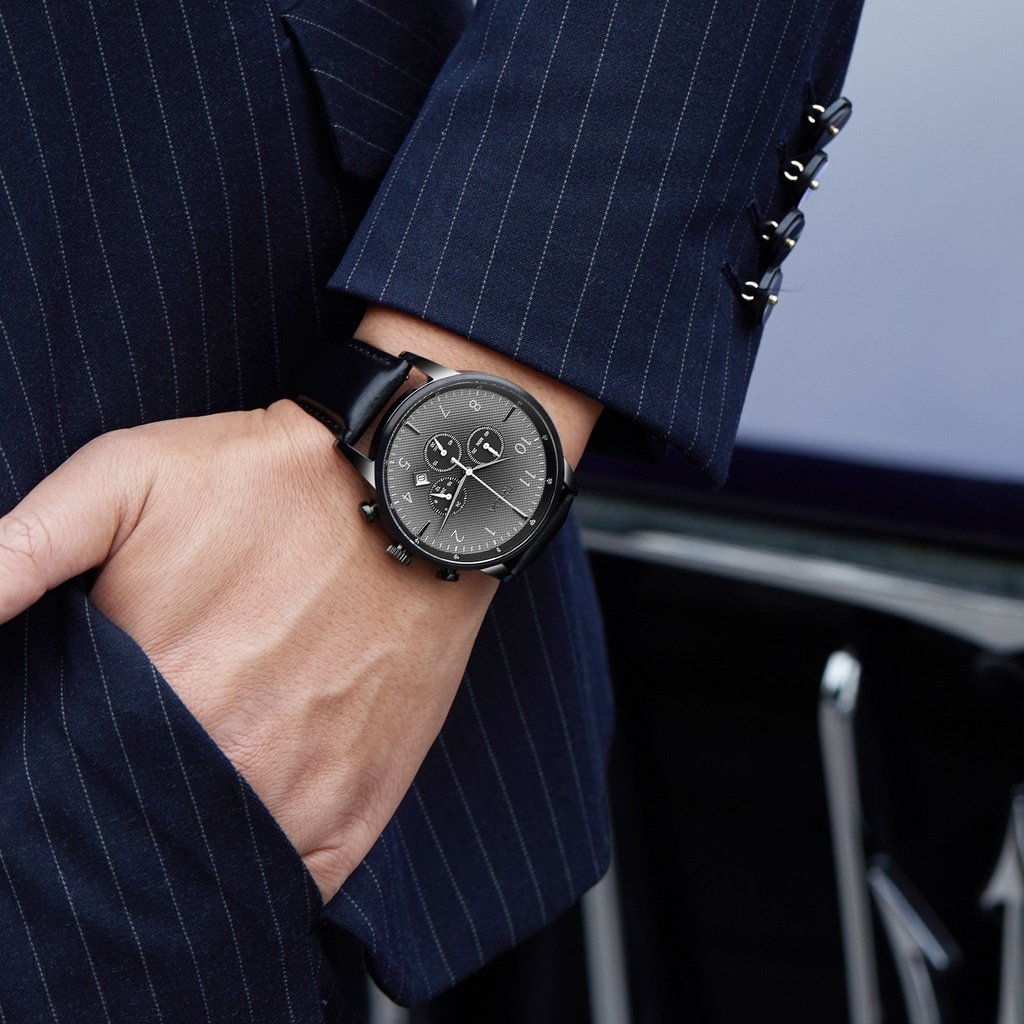 Trnda Men's Black Stainless Steel Watch, Gradient Dial | Trn-43bk