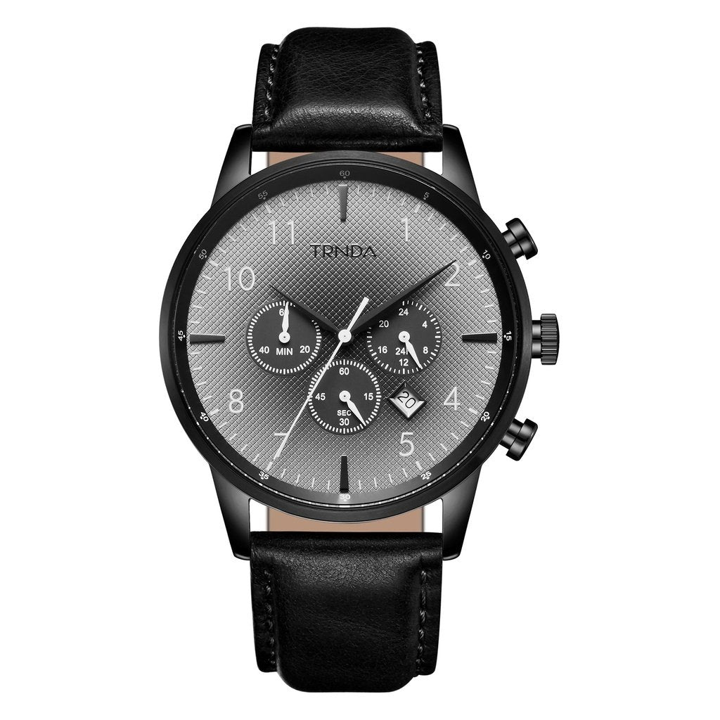 Trnda Men's Black Stainless Steel Watch, Gradient Dial | Trn-43bk