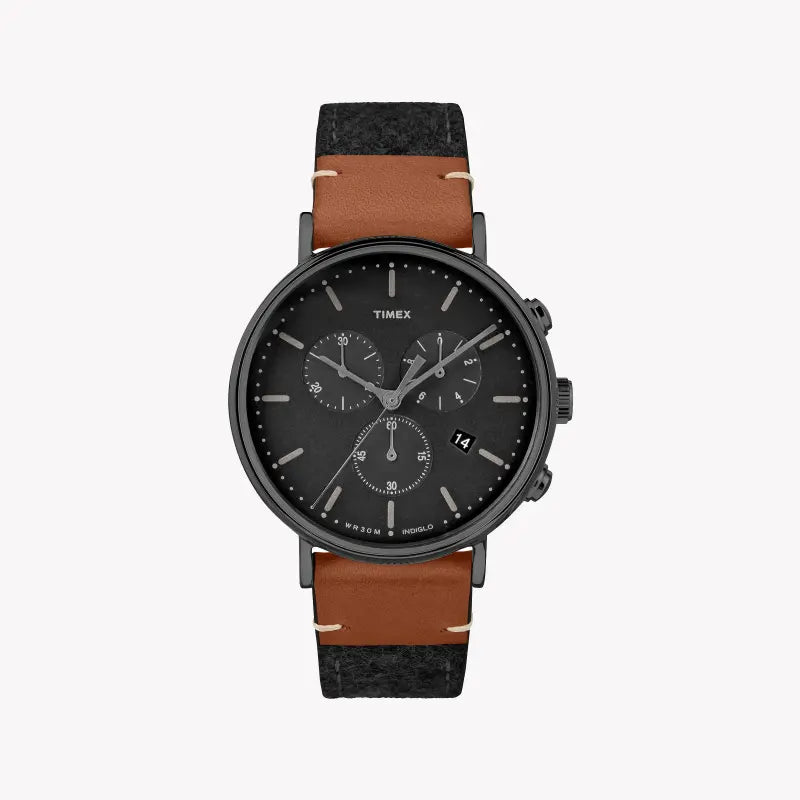 Timex Unisex Black Fabric Watch, Brass Case | Tw2r62100