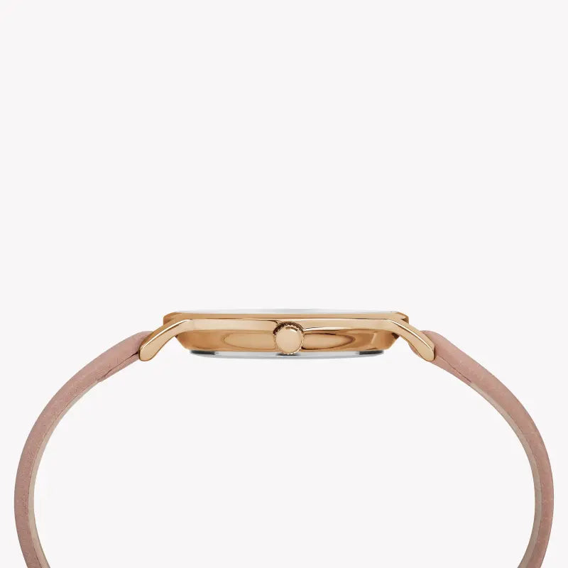 Timex Women's Pink Leather Watch, Silver Dial | Tw2r85200