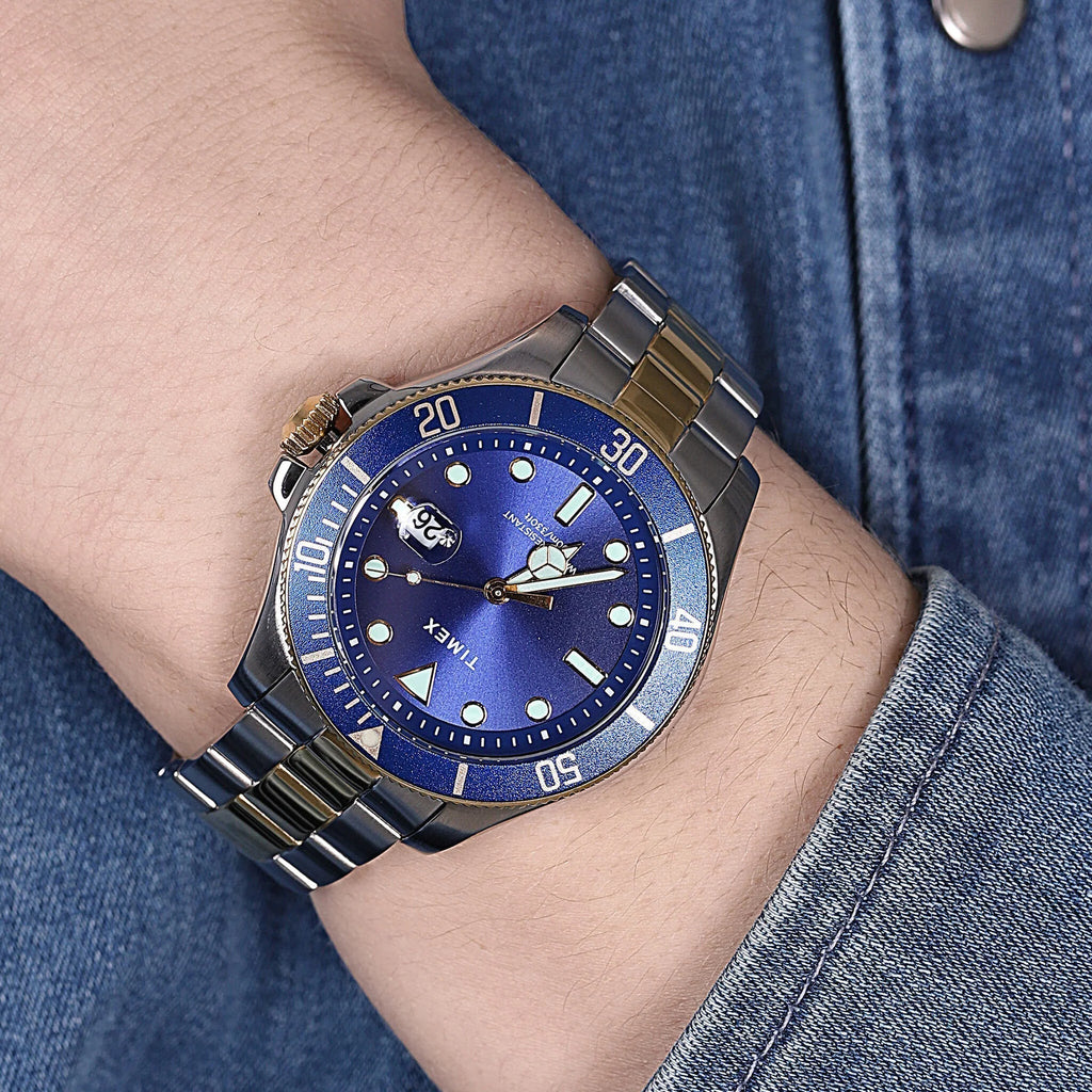 Timex Men's Blue Dial Watch, 2t Stainless Steel | Tw2u71800