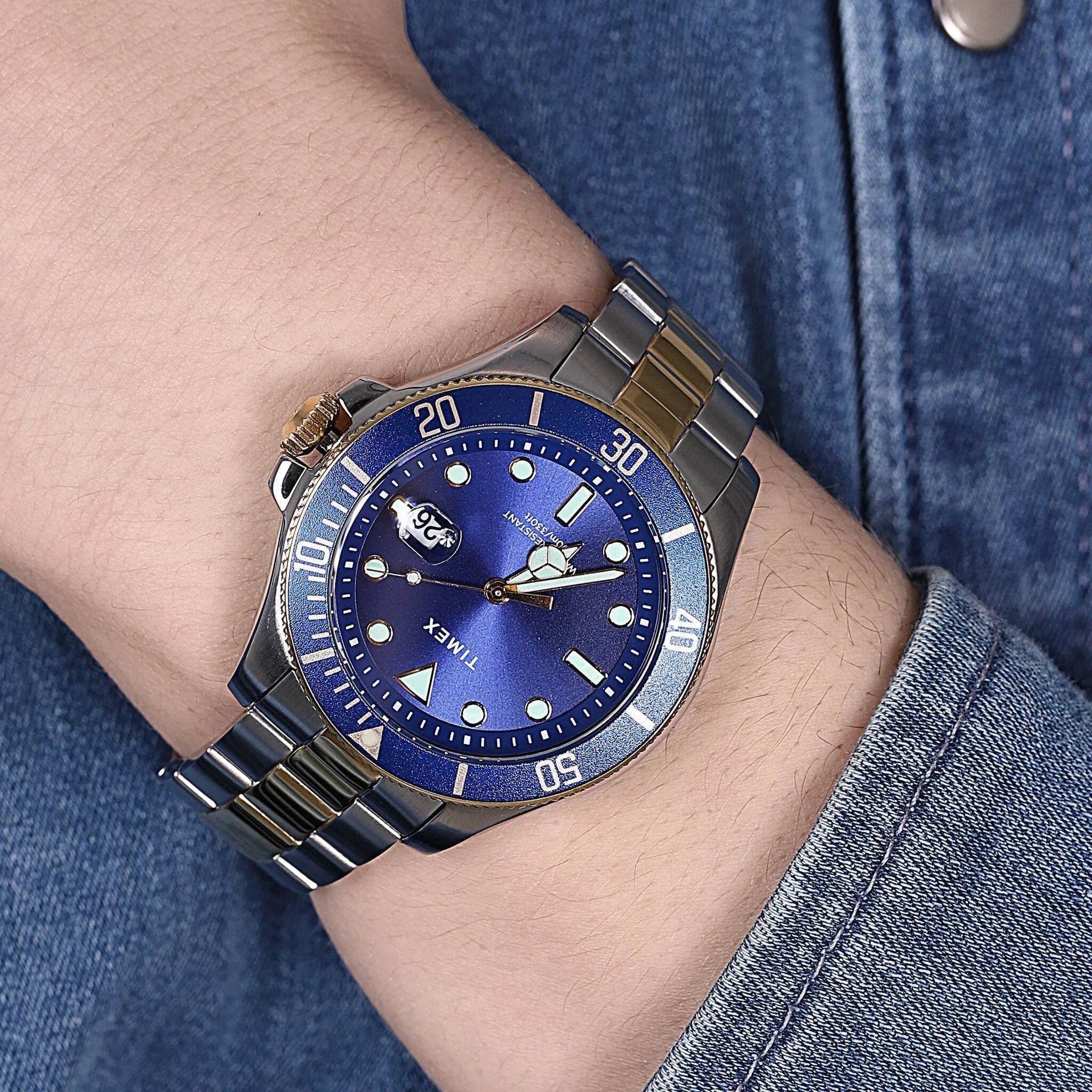 Timex Men's Blue Dial Watch, 2t Stainless Steel | Tw2u71800